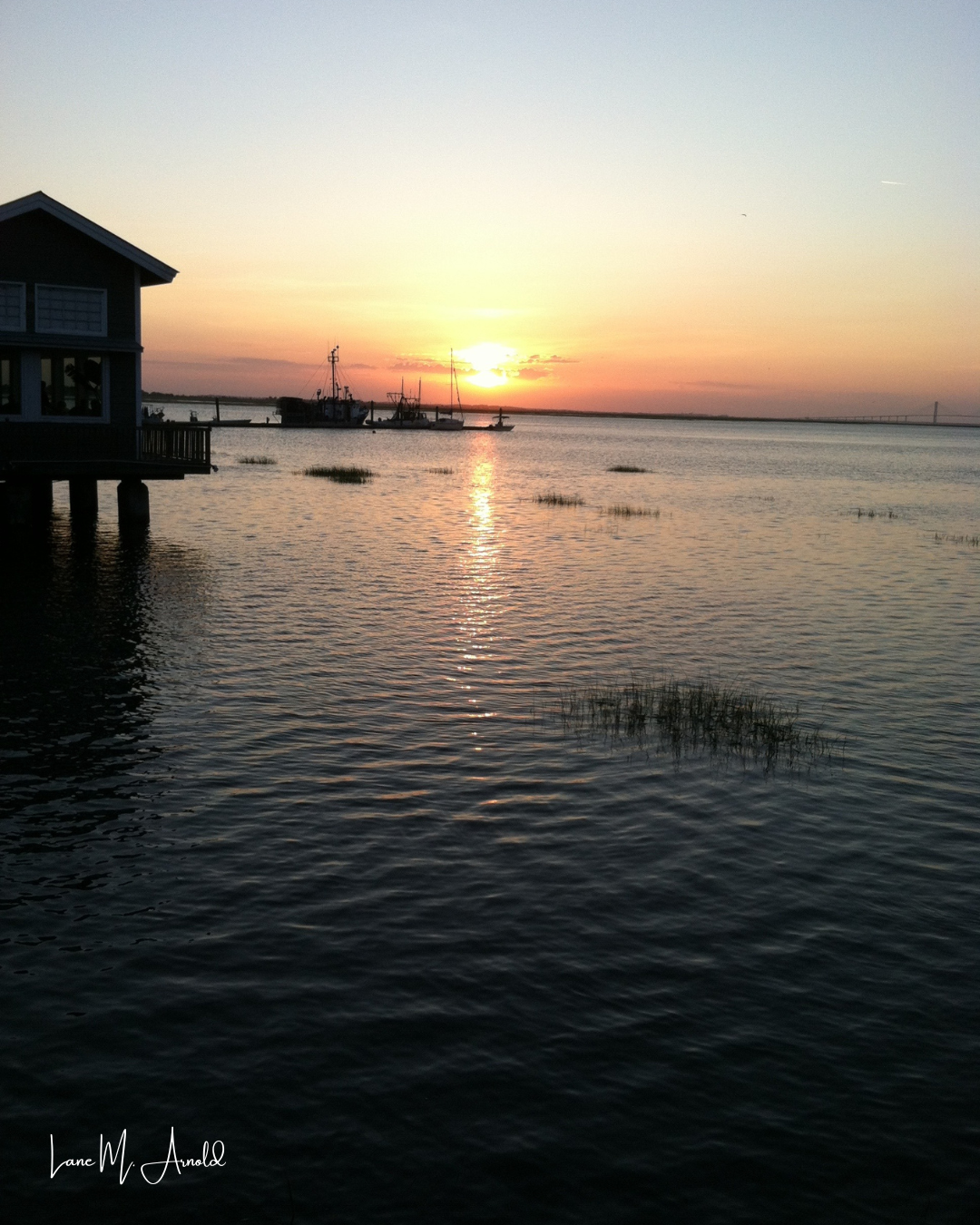 sunset over the water at a small retreat house where we learn spiritual disciplines and habits.